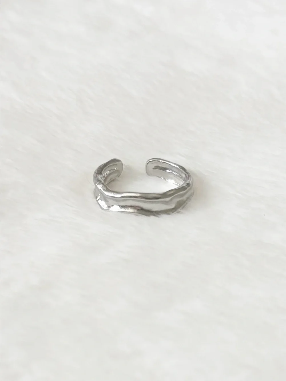 5/$15 🩷 MUST BUNDLE Silver Textured Open Band Ring